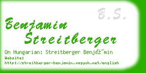 benjamin streitberger business card